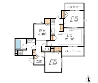 プランドール南流山【2階】の間取り