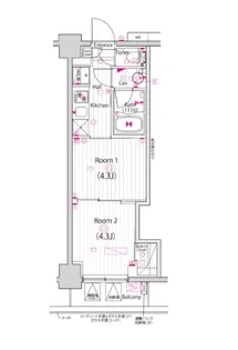 ガーラ・パークサイド亀戸【5階】の間取り