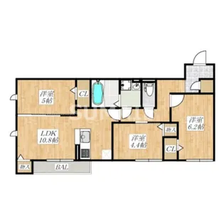 アンジュール新田【3階】の間取り