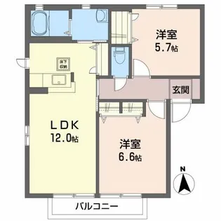 GRACE COURT west【1階】の間取り