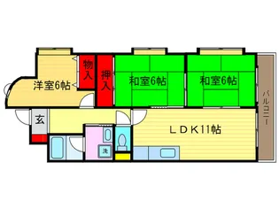 ベルベデ-ル向日町【2階】の間取り