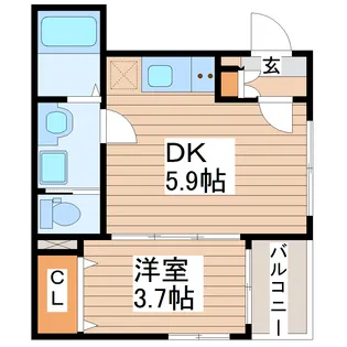 ラ・カーサ仙台【1階】の間取り