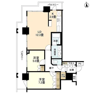 ベイクレストタワー【7階】の間取り