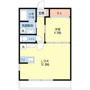 リザイア・弁天【1階】の間取り