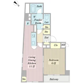 フレビュール【4階】の間取り