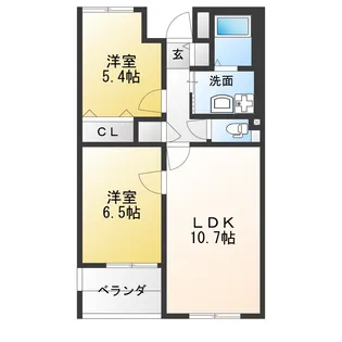 勝南ローズマンション【3階】の間取り