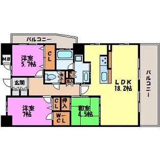 レジェ南草津【14階】の間取り