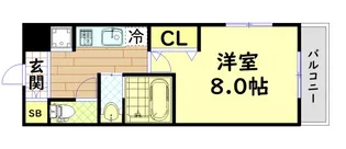 シャトー桜川【5階】の間取り