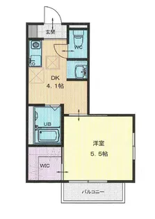 メゾンカルムS【1階】の間取り