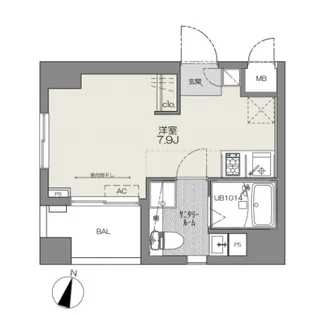 スカイコート新宿曙橋【7階】の間取り