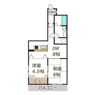 サンプラザ山坂【4階】の間取り