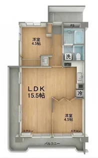 田園ドミール【5階】の間取り