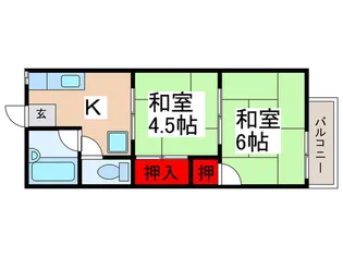 グランデュ-ルモネ【2階】の間取り