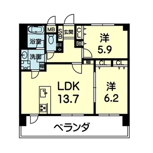 ステーションコート上熊本【5階】の間取り