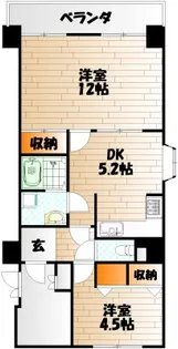 トーカンマンション小倉第2【11階】の間取り