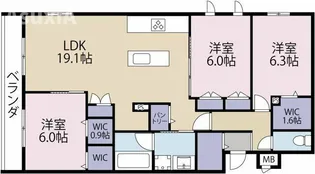 アストレ白金ガーデン【2階】の間取り