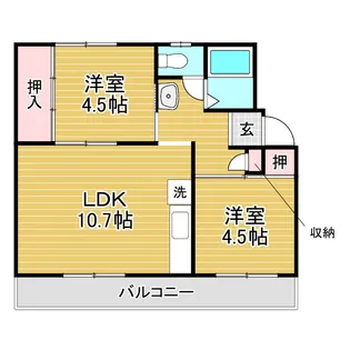 ドミールサニー君影2号棟【2階】の間取り