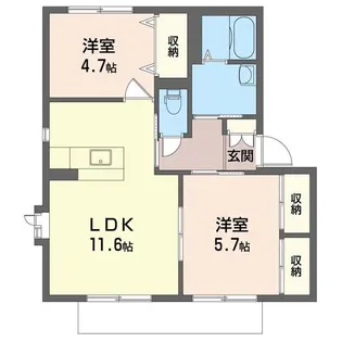 グランシード恩多町A【1階】の間取り