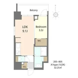 S-RESIDENCE松屋町asence【5階】の間取り
