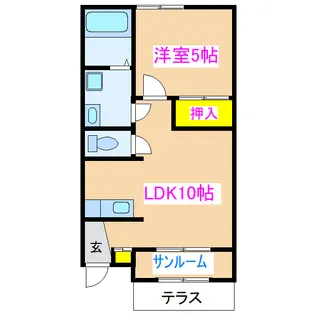 ヒルズハイアットマンション【1階】の間取り
