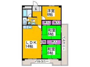 第2長池ハイツ【3階】の間取り