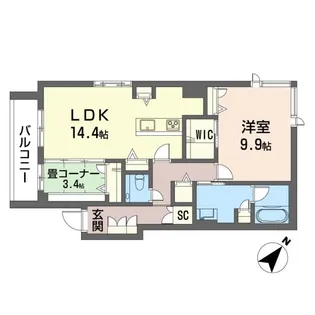 ウィズプラス浦和美園 ウエスト C棟【3階】の間取り