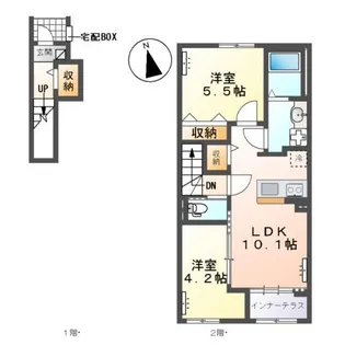 仮)針ヶ谷町新築アパート【2階】の間取り