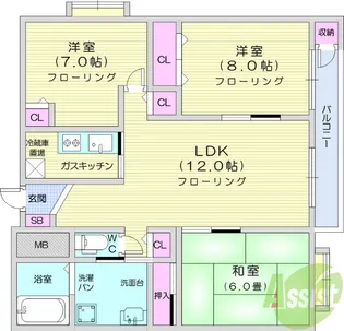 CUBE上杉【1階】の間取り