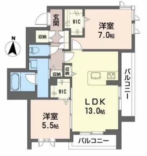 シャーメゾン北の杜【2階】の間取り