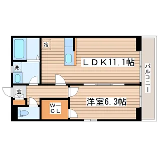 パークパレス泉中央【1階】の間取り