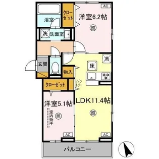 D-coral【1階】の間取り