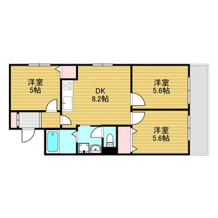 ライオンズマンション東淀川【7階】の間取り