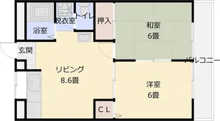 メゾン平野【1階】の間取り