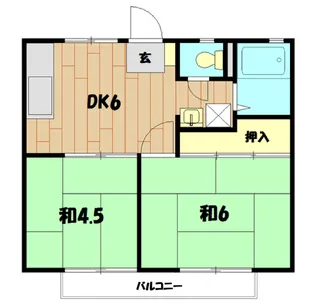 足立ハイツC棟【2階】の間取り