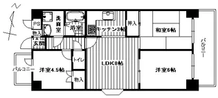 ライオンズマンション京橋川【4階】の間取り