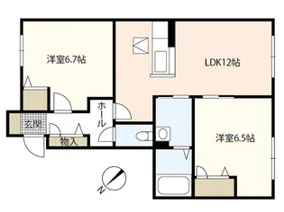 フラットスクエア庚午北【1階】の間取り