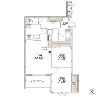 リュウ参番館【2階】の間取り