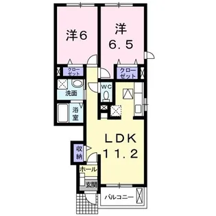 ブランシェB【1階】の間取り