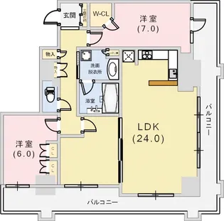 ライオンズタワー神戸元町【7階】の間取り