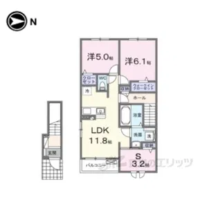 クラール倉治E【2階】の間取り