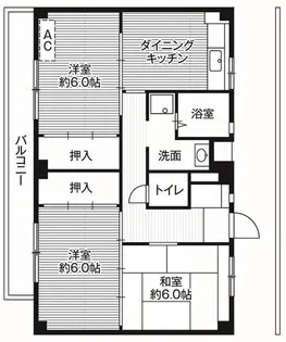 ビレッジハウス阿久和2号棟【1階】の間取り