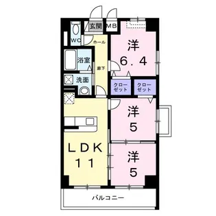 M V【9階】の間取り