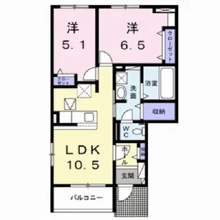 シェル ドゥ サツキ【1階】の間取り