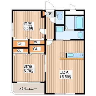 フレール新田東【3階】の間取り