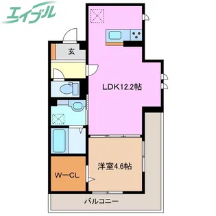 ラ ヴィ クレールカルチェ【2階】の間取り
