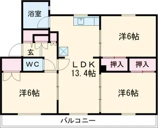 ヴィラナリー苫小牧II 3号棟【4階】の間取り