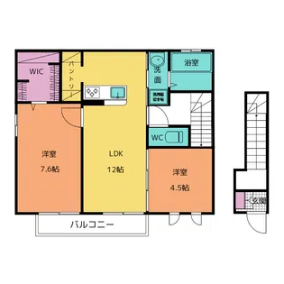 クレール東松阪II【2階】の間取り