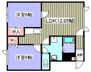 北海道岩見沢市美園一条7【アパート】の間取り