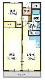 サウスウィンド【3階】の間取り