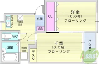 第十一ショーケービル【4階】の間取り